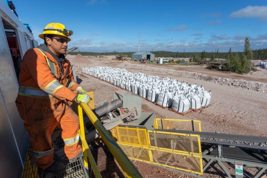 High-grade ore bagged and ready for shipment to the Saskatoon Rare Earths Hub
