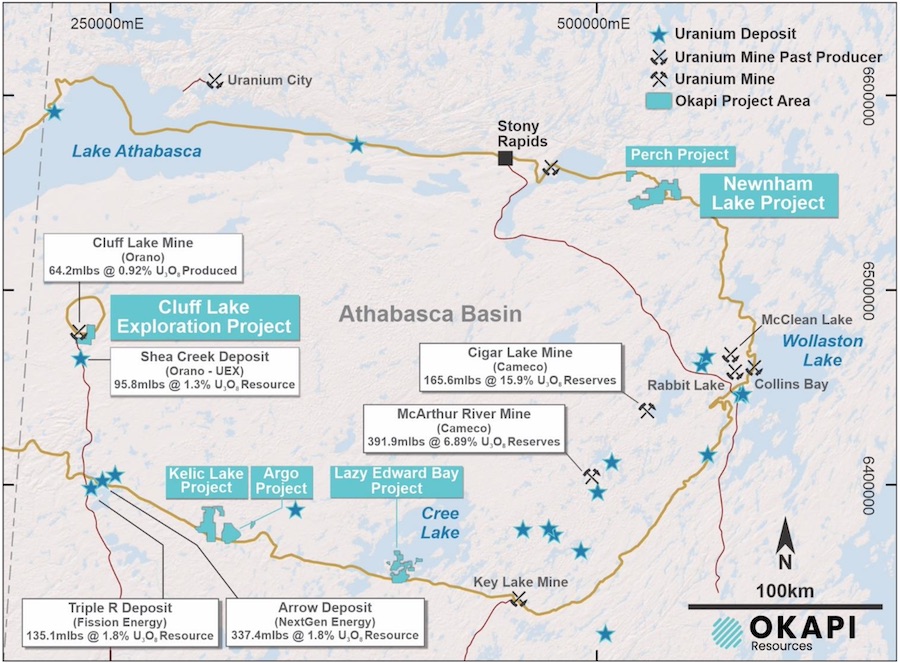 Okapi Resources' new uranium projects in Canada's Athabasca Basin