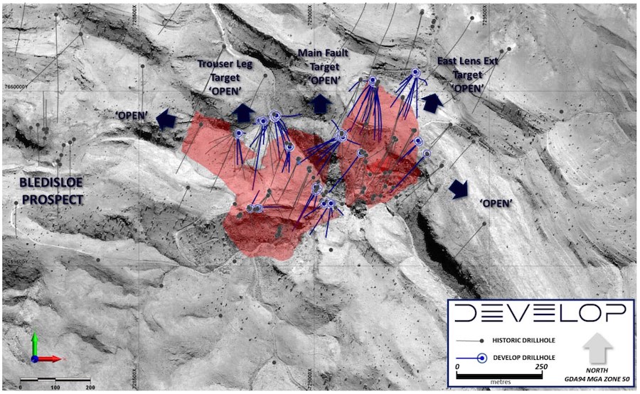 2021 drilling plan map at Sulphur Springs