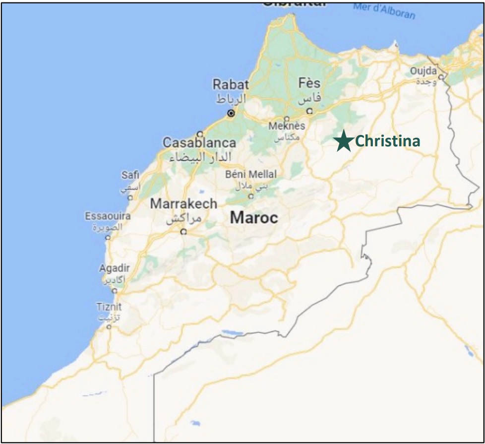 Location of the Christina Tin-Tungsten Project in central Morocco