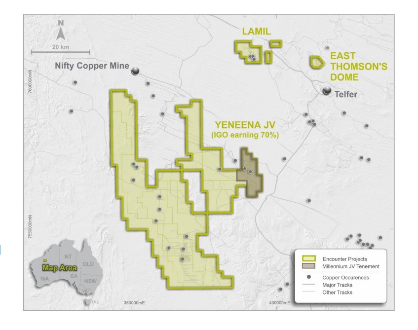 Encounter and JV partner IGO start drilling at Yeneena Copper-Cobalt Project, WA