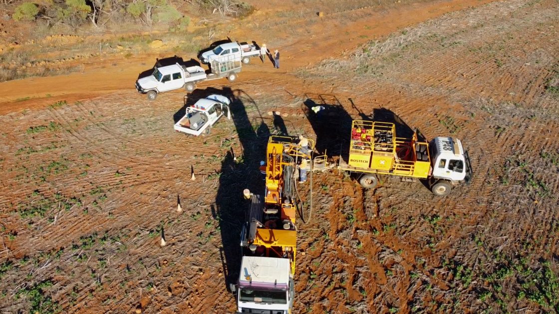 Bird's eye view of a mining site in Western Australia