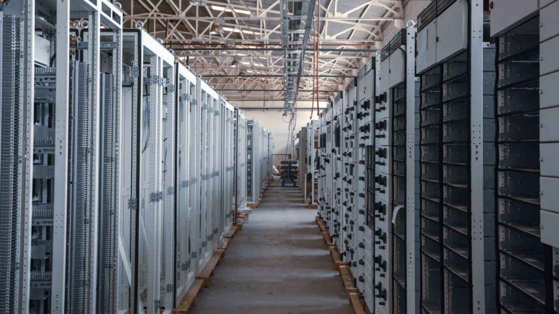 Image of inside a data centre, Unsplash
