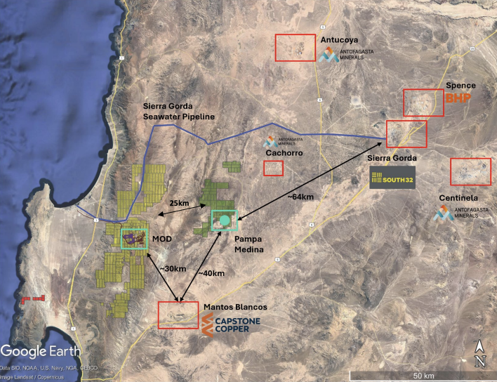 Marimaca manoeuvres at Pampa Medina deposit