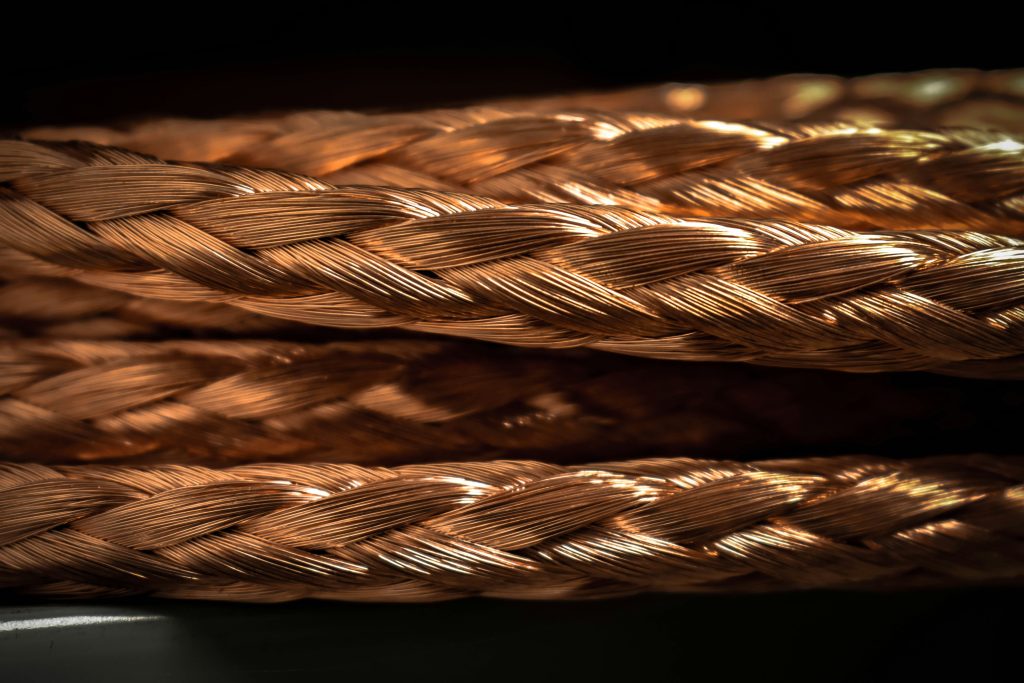 Copper wiring zoomed in