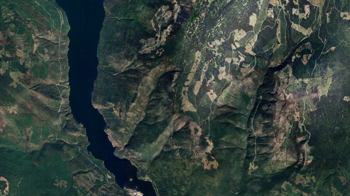 Image of map of British Columbia, Canada terrain