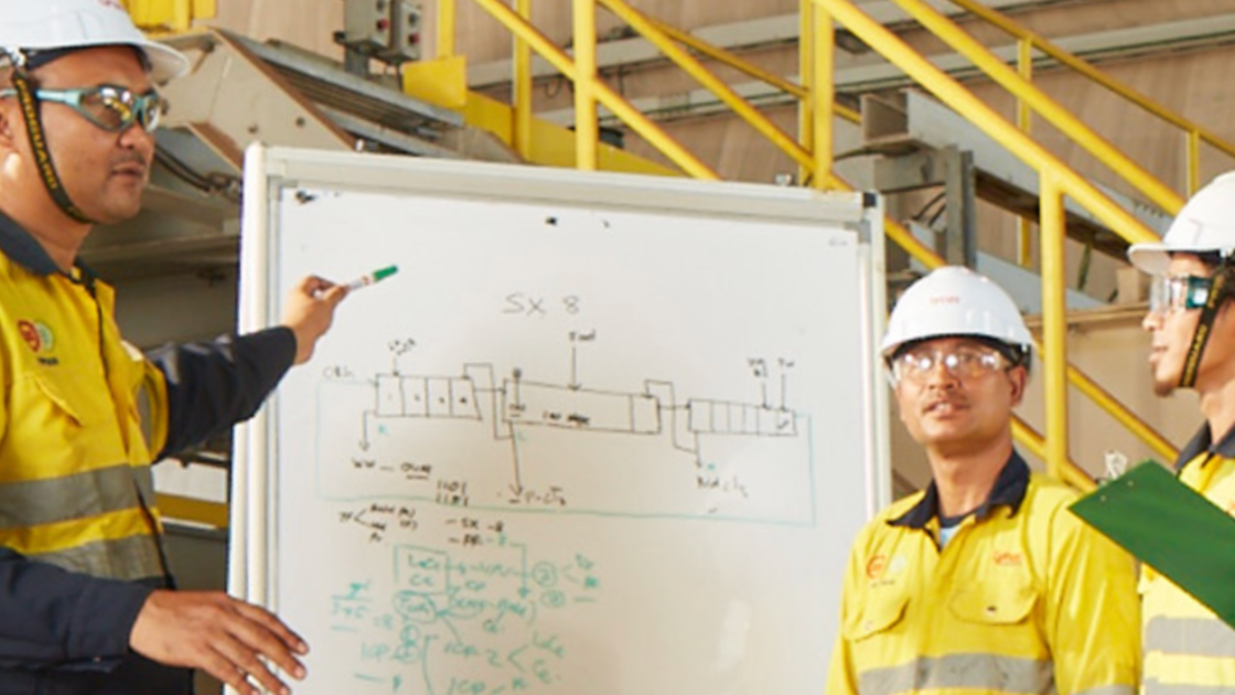 Image of Lynas Rare Earths workers planning on site