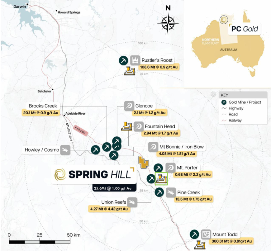 A map of the region shows the rich and numerous gold workings that dot the landscape.
