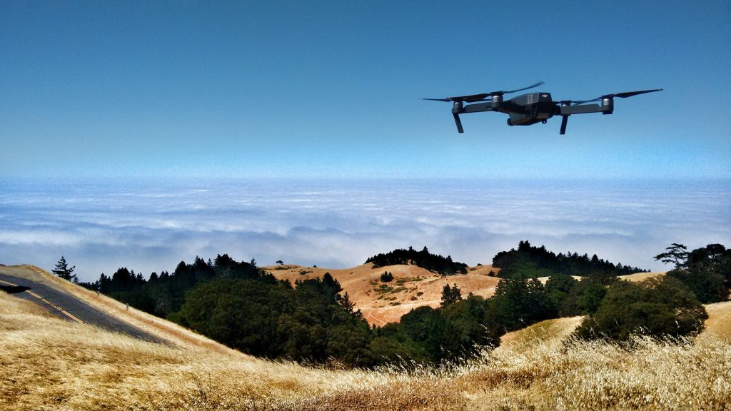 Image of a flying drone Mavic Pro