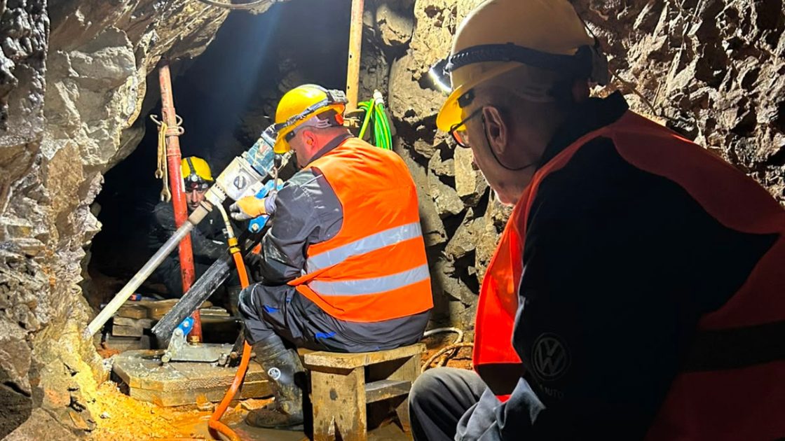 Krakatoa Resources workers in a mining cave