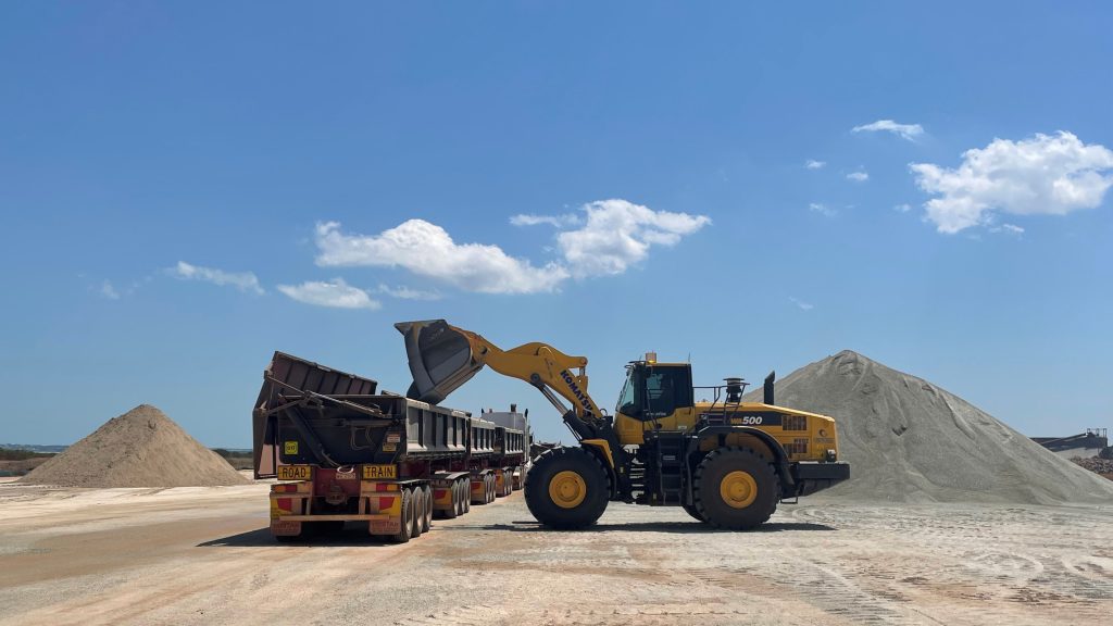 Image of a mining truck operating
