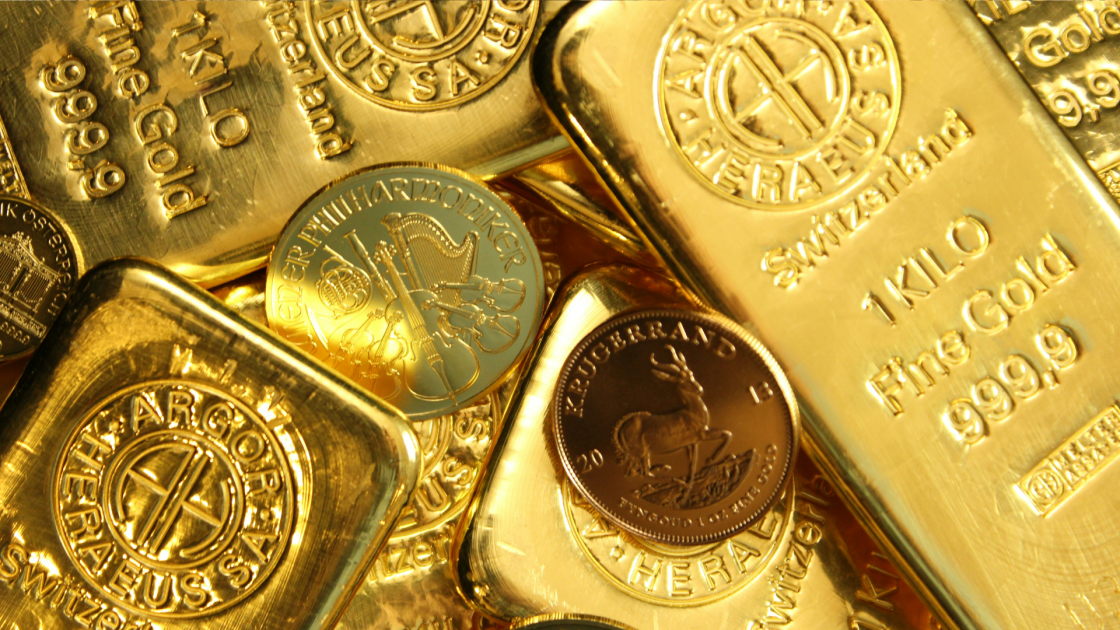 gold coins and bars