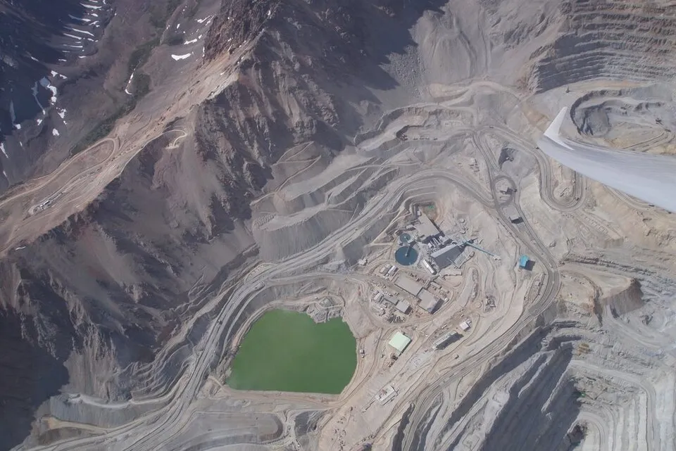 aerial shot of copper mine