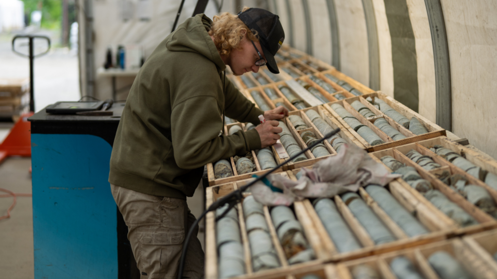 Checking samples at the Vizsla Copper Palmer VMS Project in Alaska, US