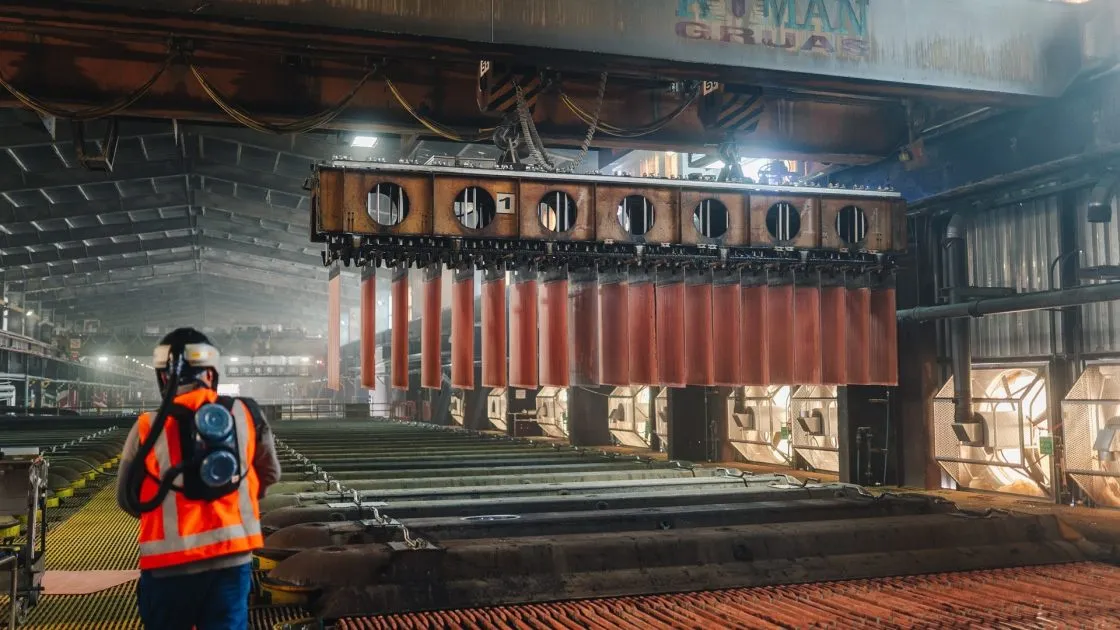 Copper production at Escondida Mine, Chile