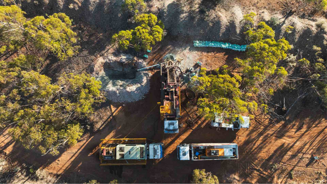 Drill rigs working at the Golden Horse Minerals Southern Cross Gold Project in Western Australia